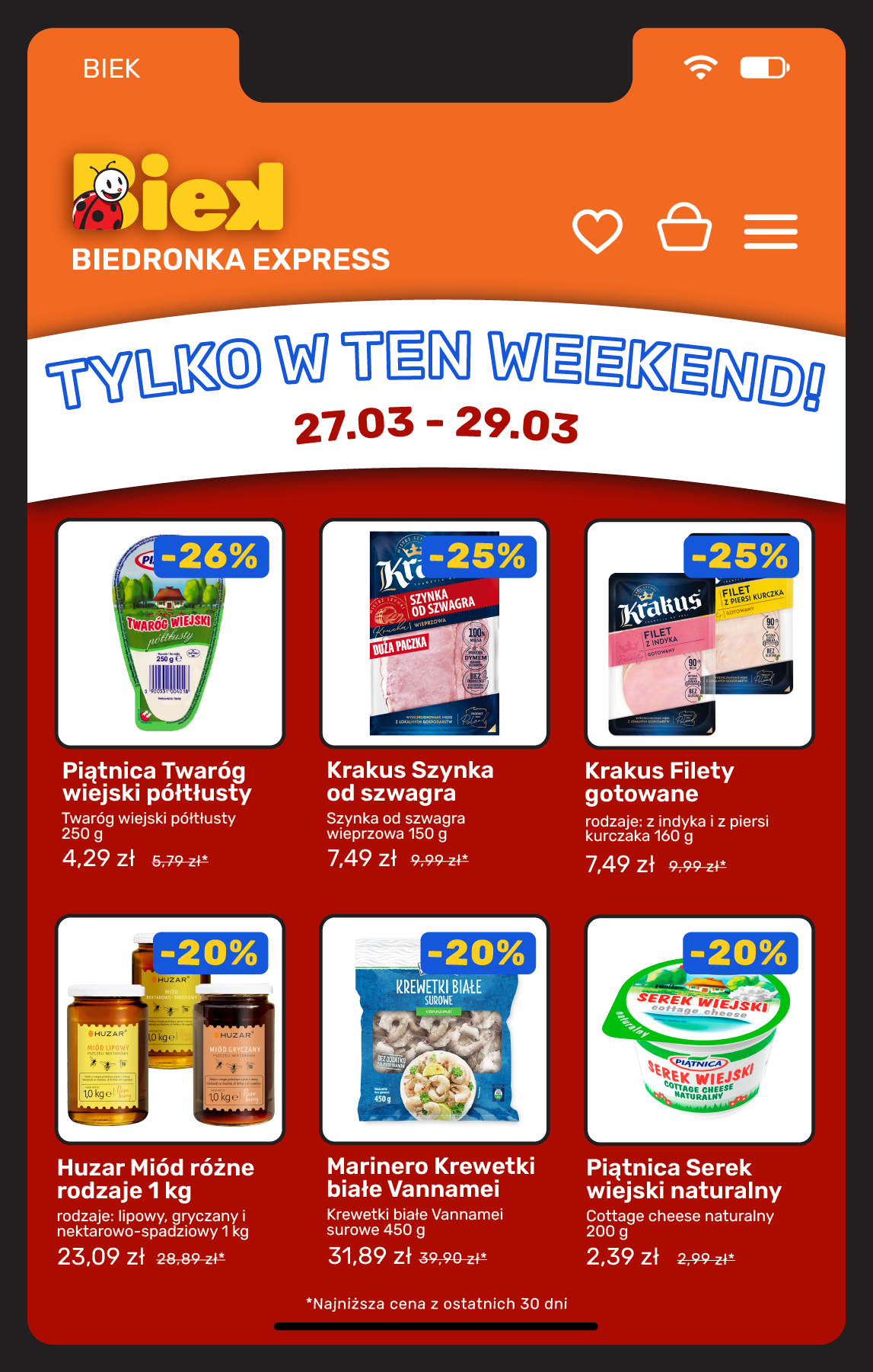 Strona https://images.biedronka.cloud/api/v1/cdn-cgi/r2/leaflet-prod/images/2026_ROK/2026_BIEK/T13/5_promo_weekend.png